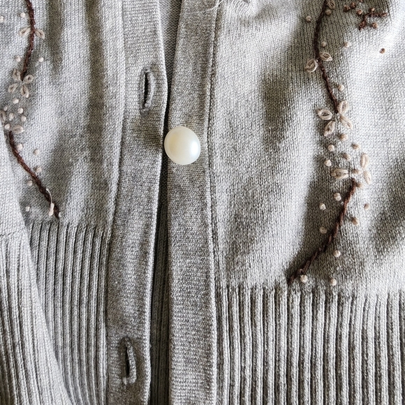 Shine New York Cardigan, Grey, Medium, Embroidery - Picture 3 of 6